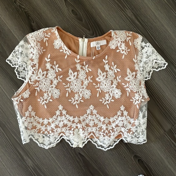 NWT Missguided Mesh and Lace Scalloped Edge Skirt Set - Picture 10 of 14